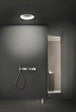ACQUAFIT 93 K061 - Ceiling mounted round 2-spray stainless steel overhead shower by Fantini Rubinetti - view 3